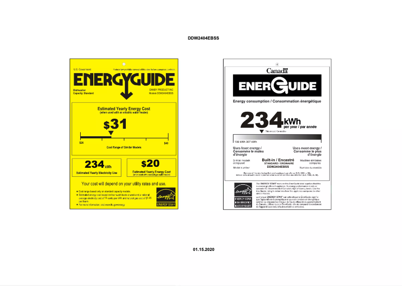 Imagen de la primera página del manual del dispositivo DDW2404EBSS