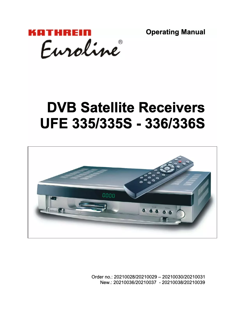 Página 1 del manual Manual de usuario Kathrein UFE 336 CI