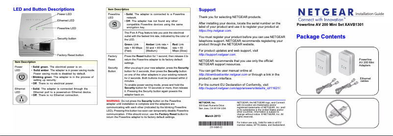 Página 1 del manual Manual de usuario Netgear XAV1301v2