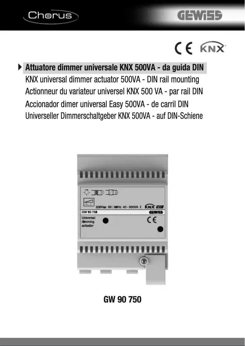 Imagen de la primera página del manual del dispositivo GW90750