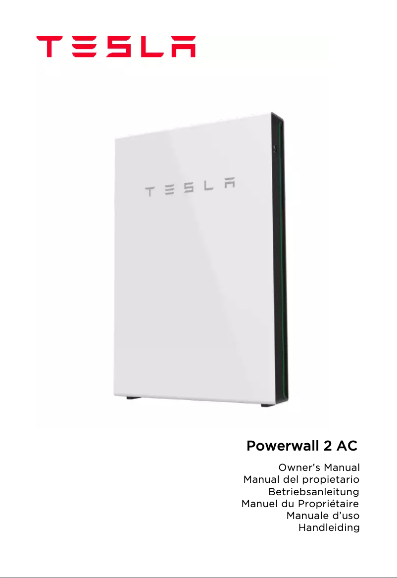 Página 1 del manual Manual de usuario Tesla Powerwall 2 AC