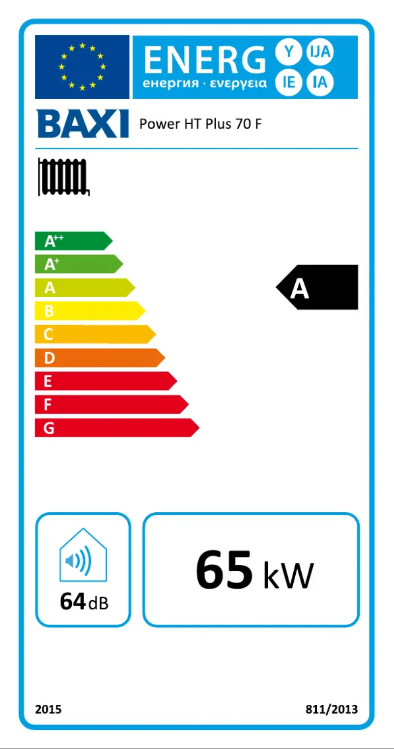 Página 1 del manual Etiqueta energética Baxi 70F