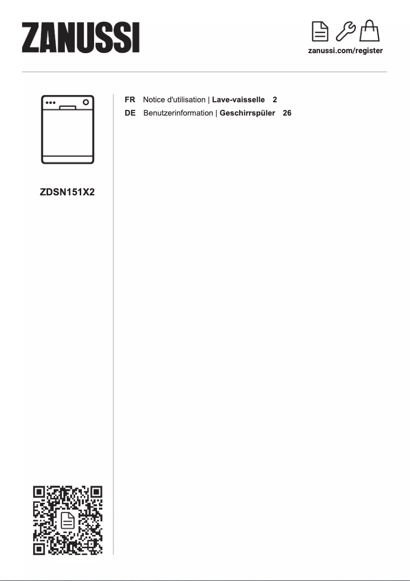 Página 1 del manual Manual de usuario Zanussi ZDSN151X2