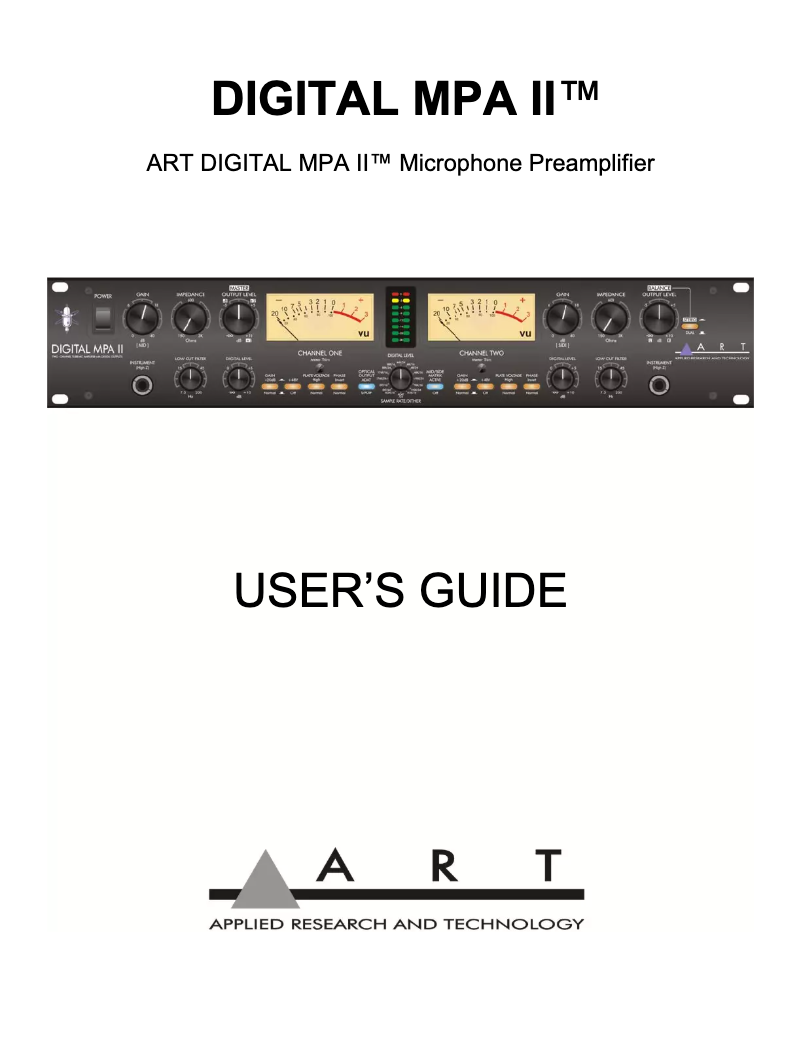 Imagen de la primera página del manual del dispositivo Digital MPA II