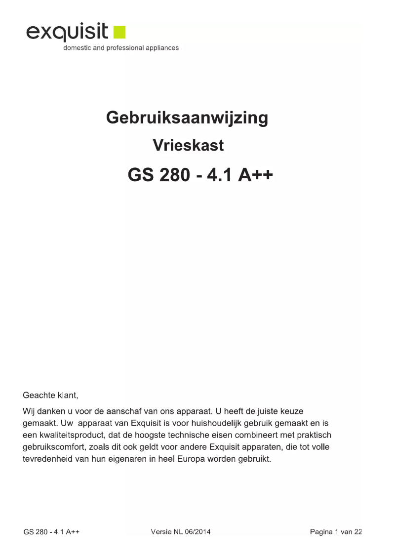 Imagen de la primera página del manual del dispositivo GS 280-4.1 A