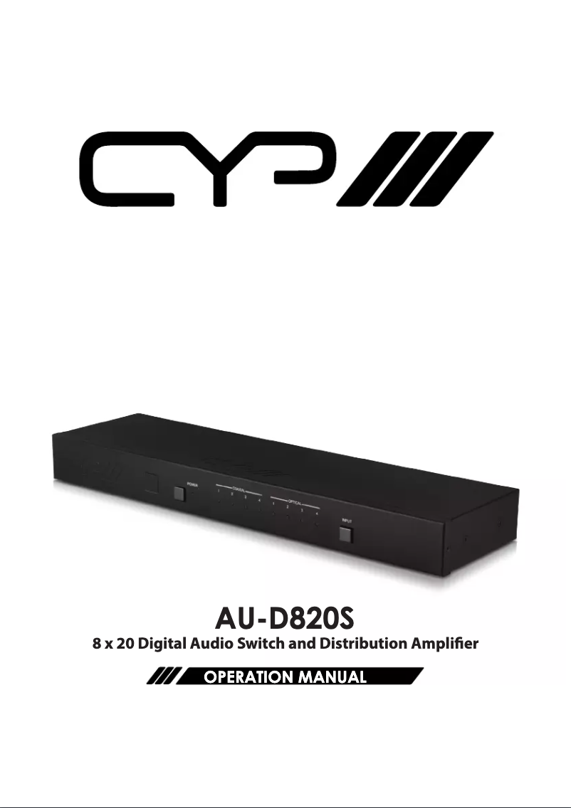 Página nº 1 - Manual de usuario CYP AU-D820S