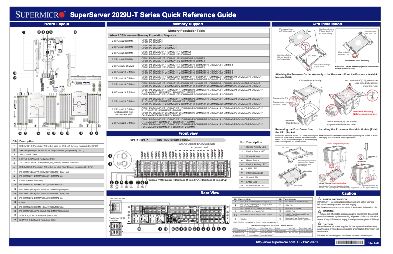 Imagen de la primera página del manual del dispositivo SuperServer 2029U-TR25M