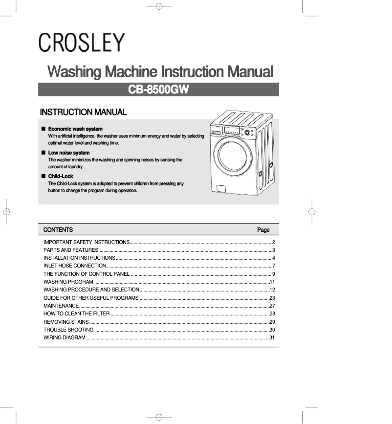 Página 1 del manual Manual de usuario Crosley CB-8500GW