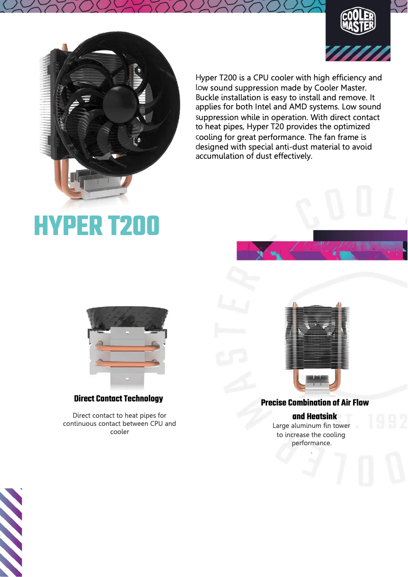 Página 1 del manual Ficha técnica Cooler Master Hyper T200
