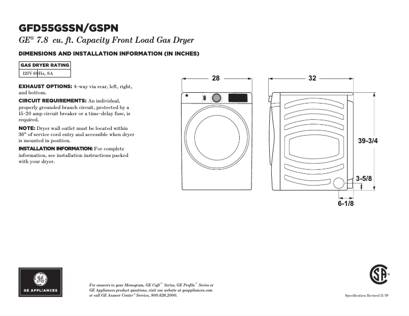 Imagen de la primera página del manual del dispositivo GFD55GSPNDG