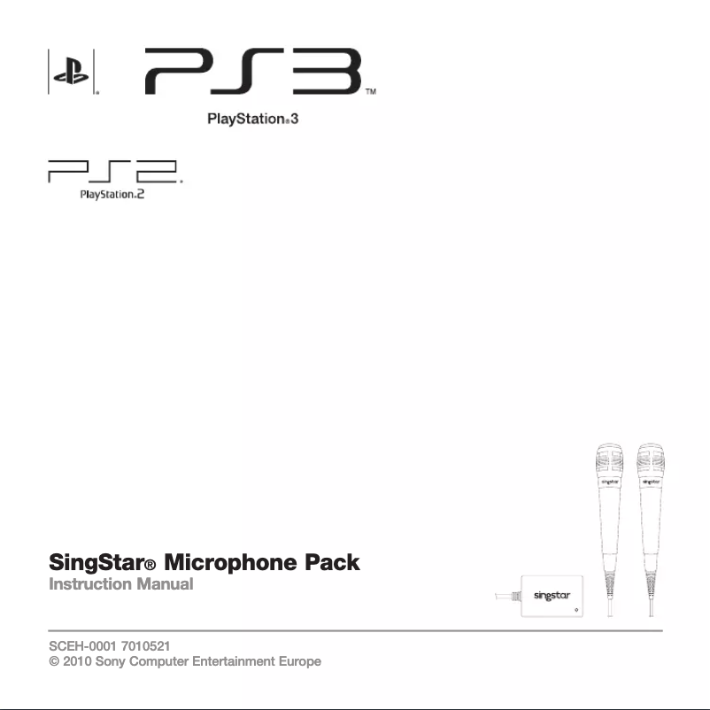 Imagen de la primera página del manual del dispositivo PS2 SingStar