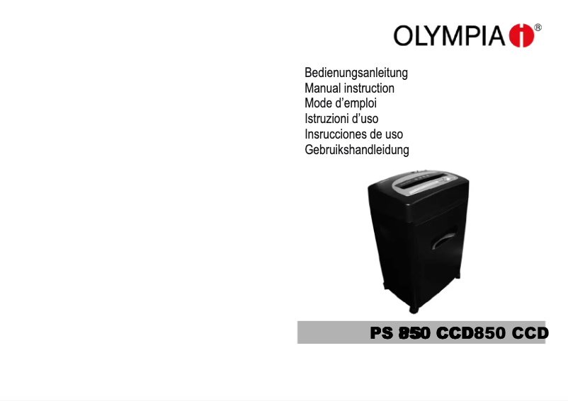 Imagen de la primera página del manual del dispositivo PS 850 CCD