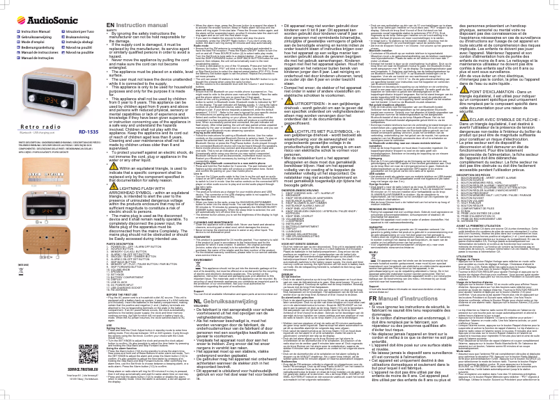 Página 1 del manual Manual de usuario AudioSonic RD-1535