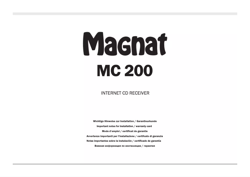Página nº 1 - Manual de usuario Magnat MC 200