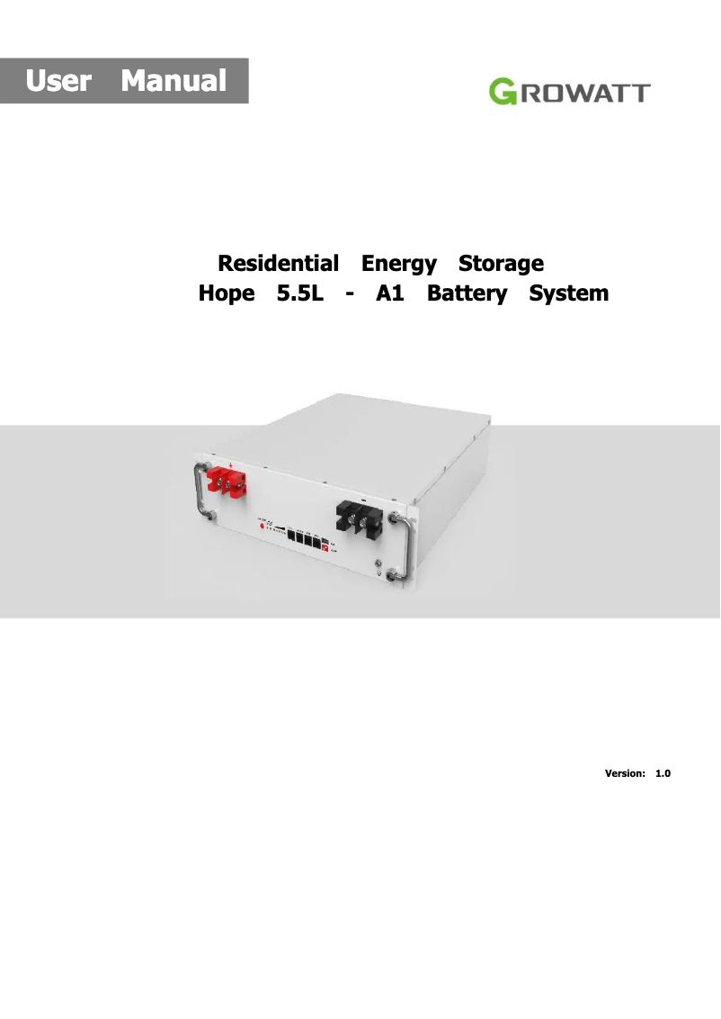 Imagen de la primera página del manual del dispositivo HOPE 5.5L-A1