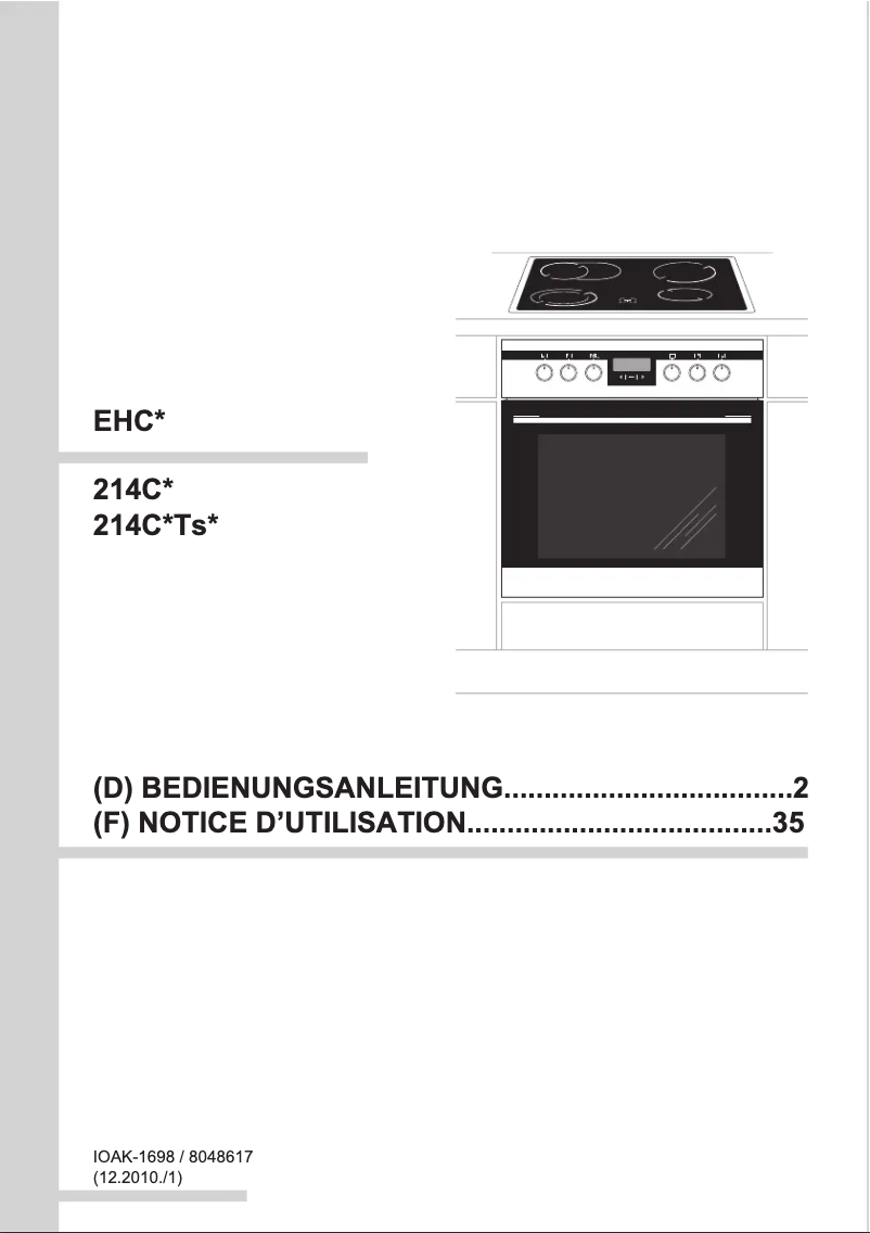 Página nº 1 - Manual de usuario Amica EHC 12426 E