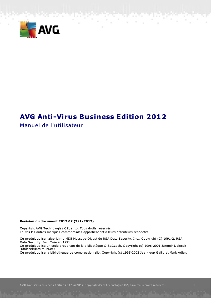 Página 1 del manual Manual de usuario AVG Anti-Virus Business Edition 2012