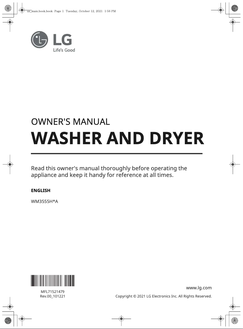 Imagen de la primera página del manual del dispositivo WM3555HVA