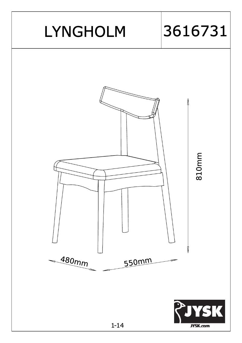 Página nº 1 - Manual de usuario JYSK Lyngholm