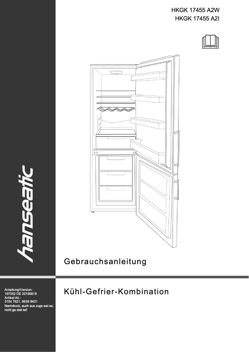 Página nº 1 - Manual de usuario Hanseatic HKGK17455A2I