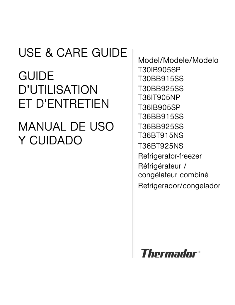 Imagen de la primera página del manual del dispositivo T36BT925NS