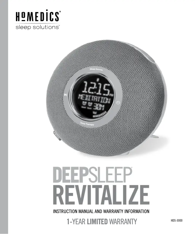 Página nº 1 - Manual de usuario Homedics Deep Sleep Revitalize HDS-3000