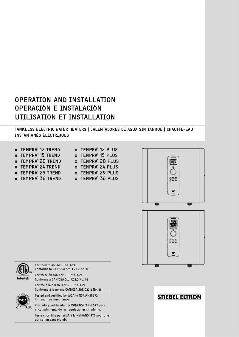 Página 1 del manual Manual de usuario Stiebel Eltron Tempra Trend