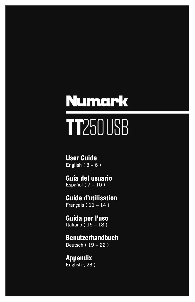 Imagen de la primera página del manual del dispositivo TT250USB