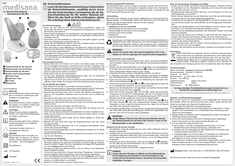 Imagen de la primera página del manual del dispositivo DS 400