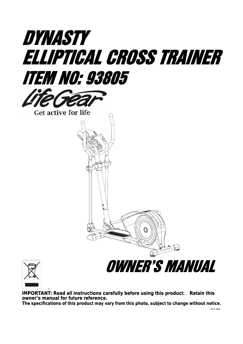 Imagen de la primera página del manual del dispositivo Dynasty 93805