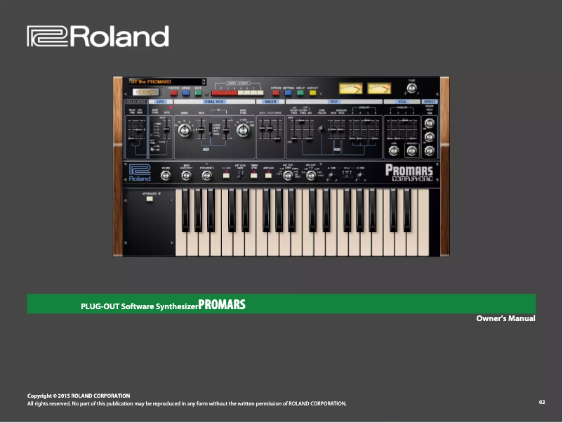 Página nº 1 - Manual de usuario Roland Promars Plug-Out