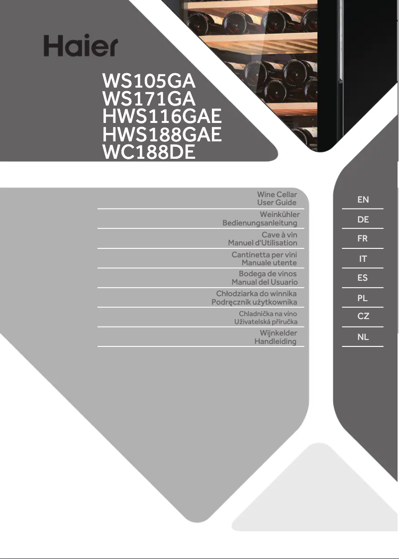 Página 1 del manual Etiqueta energética Haier HWS188GAE