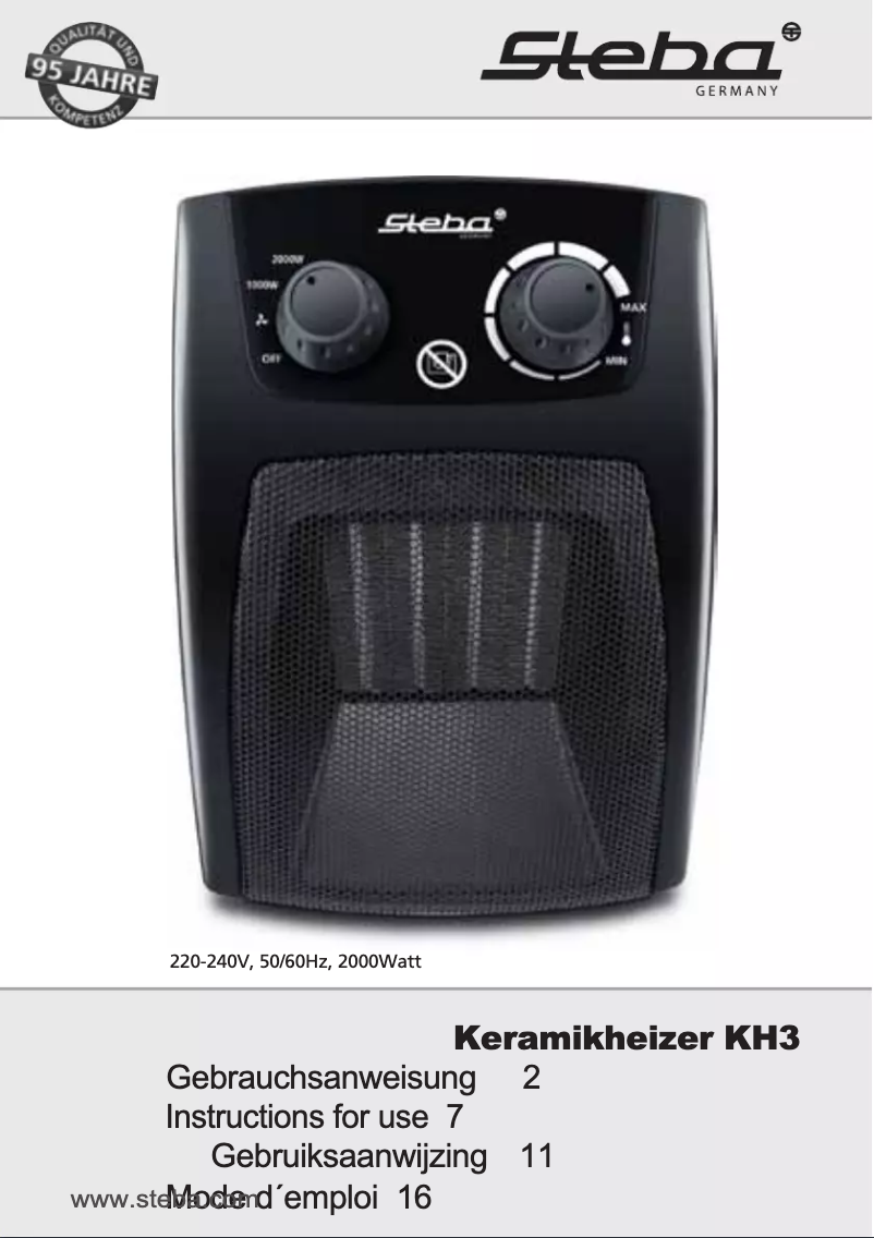 Página 1 del manual Manual de usuario Steba KH 3