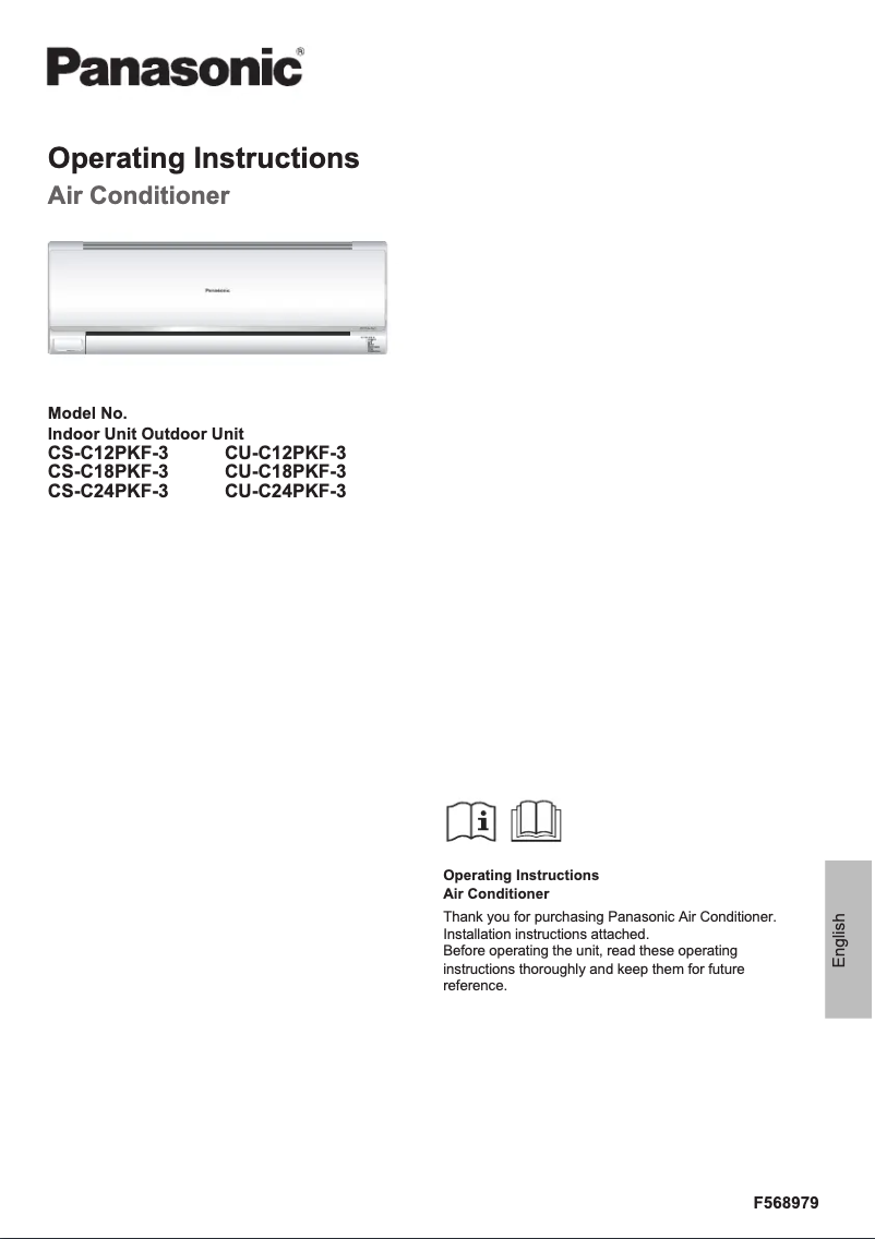 Imagen de la primera página del manual del dispositivo CU-C12PKF-3
