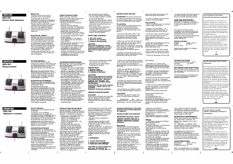 Página 1 del manual Manual de usuario Roadstar EKS-360