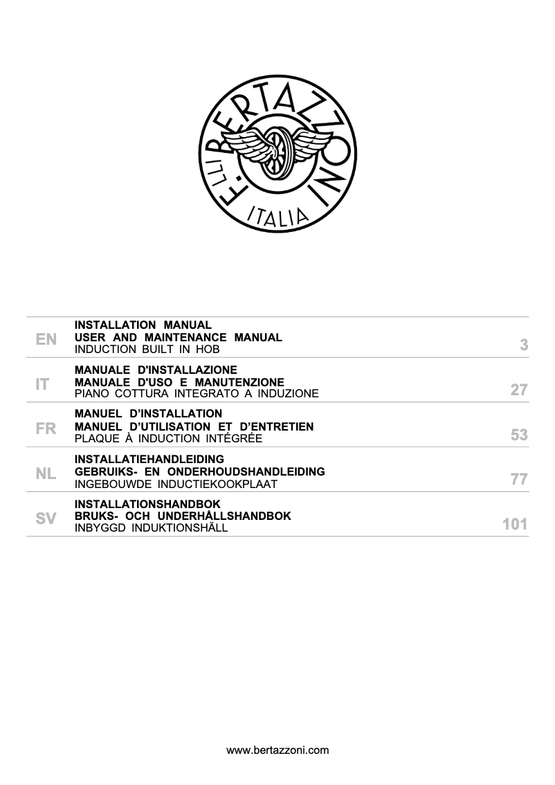 Página 1 del manual Manual de usuario Bertazzoni P905I2M30NVS