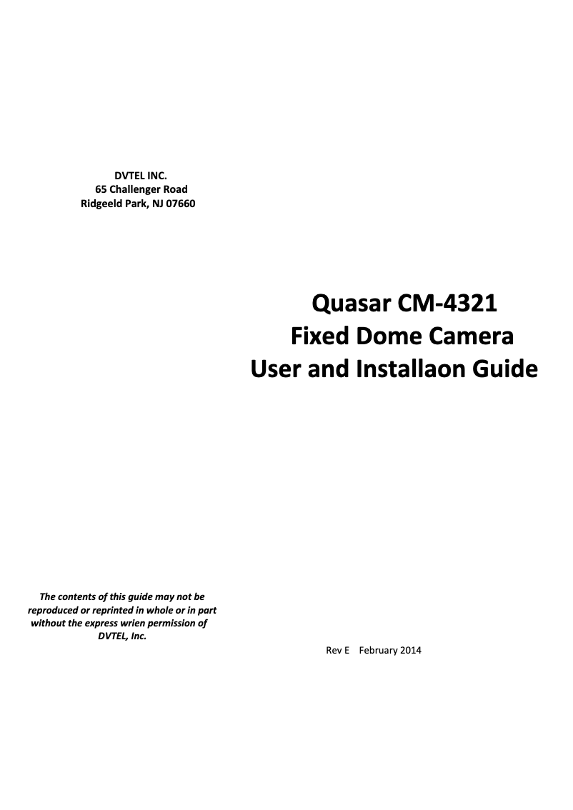 Imagen de la primera página del manual del dispositivo Quasar CM-4321