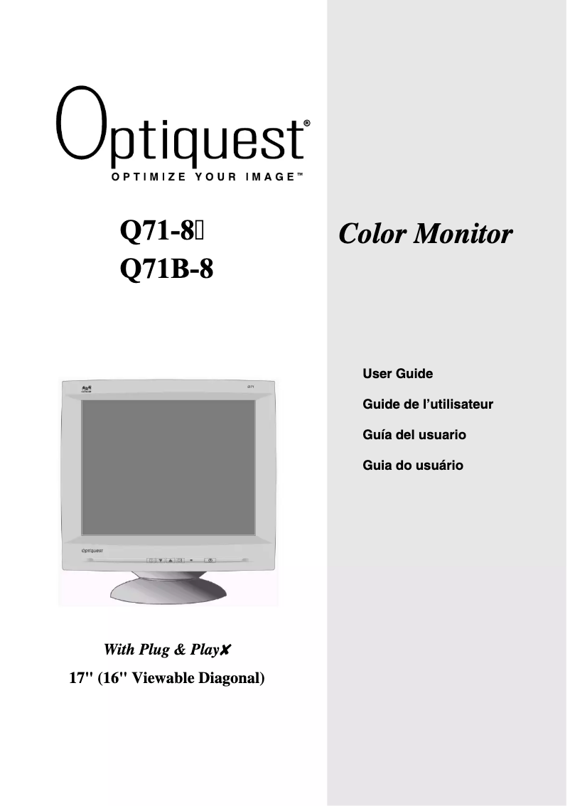 Imagen de la primera página del manual del dispositivo Optiquest Q71B