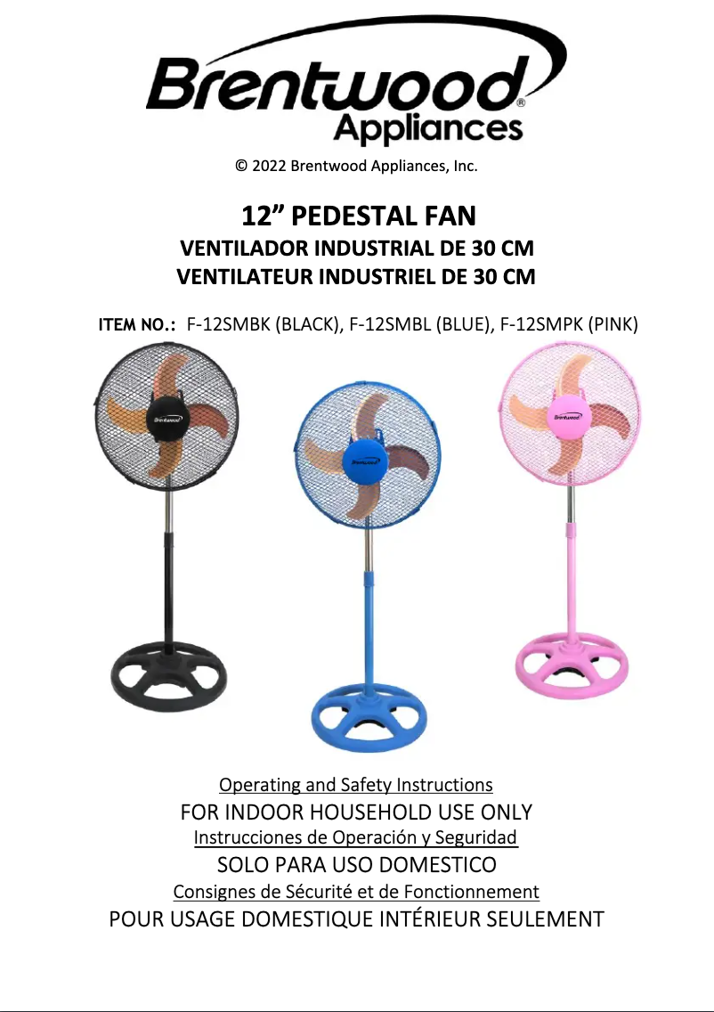 Página nº 1 - Manual de usuario Brentwood F-12SMPK