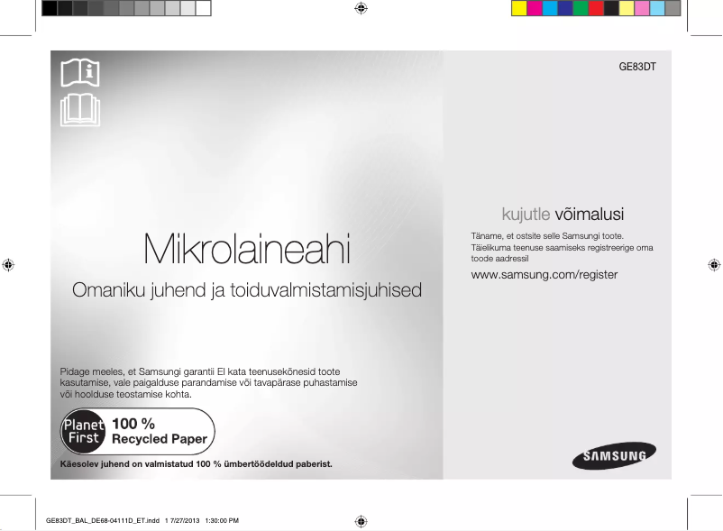 Página 1 del manual Manual de usuario Samsung GE83DT-1