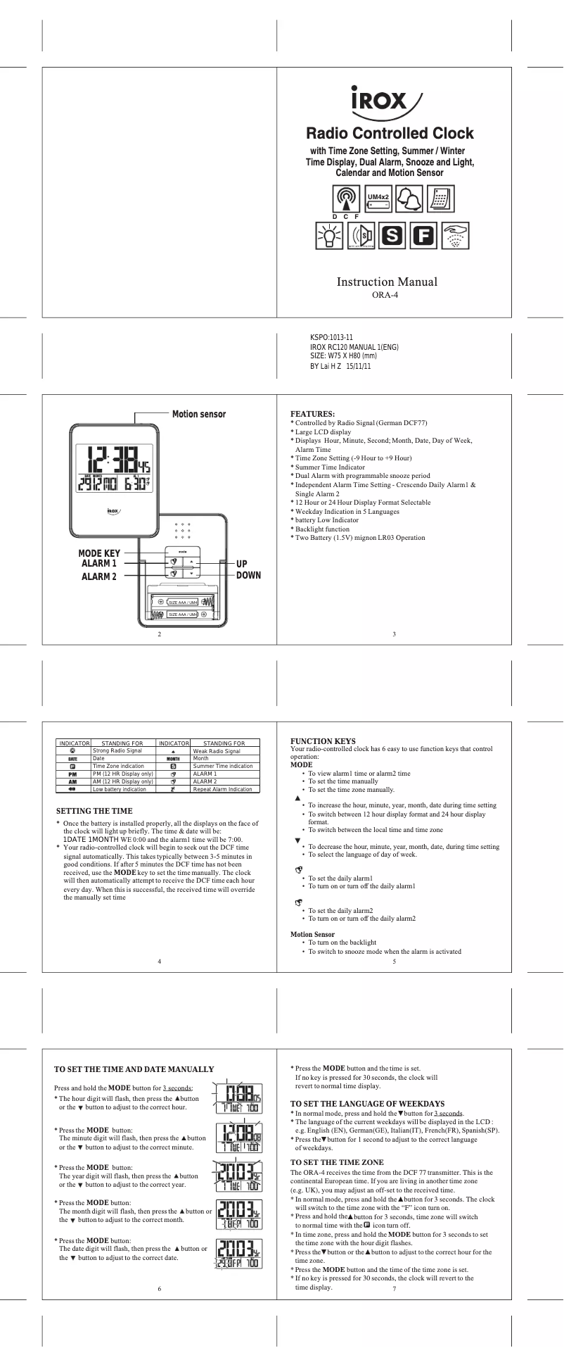 Imagen de la primera página del manual del dispositivo ORA-4