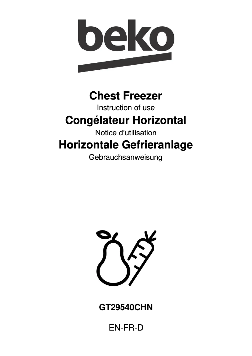 Página 1 del manual Manual de usuario Beko GT29540CHN