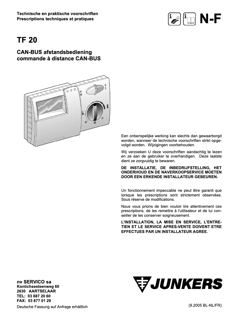 Imagen de la primera página del manual del dispositivo TF 20