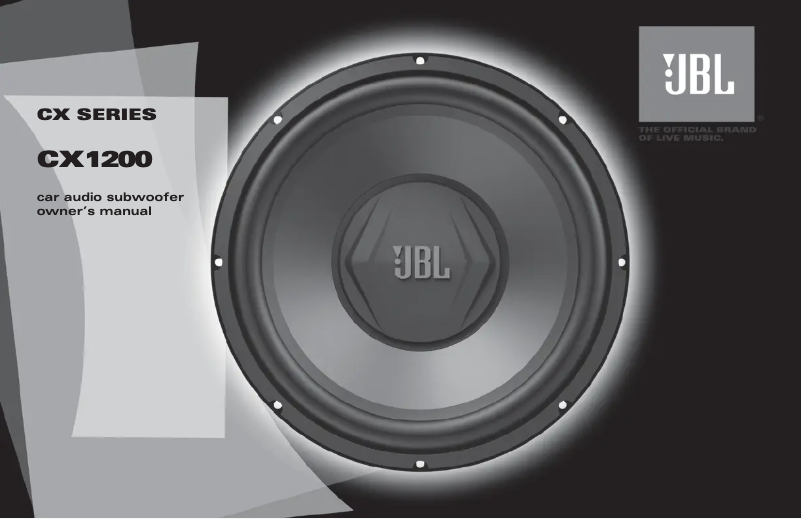 Página 1 del manual Manual de usuario JBL CX1200