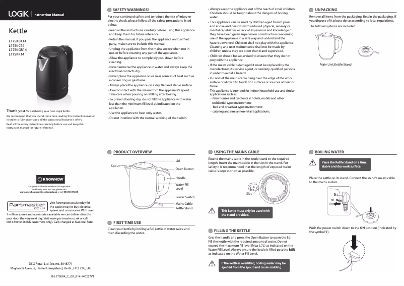 Imagen de la primera página del manual del dispositivo L17SKGR14