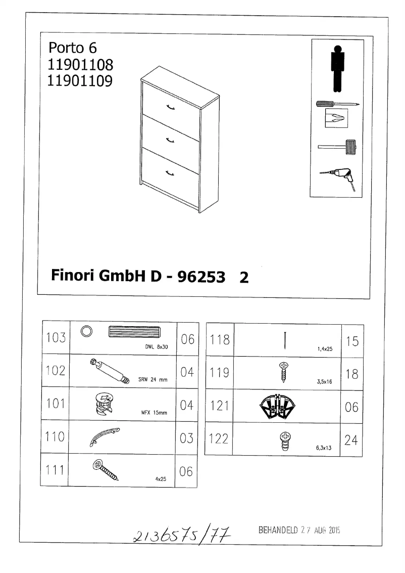 Imagen de la primera página del manual del dispositivo Porto