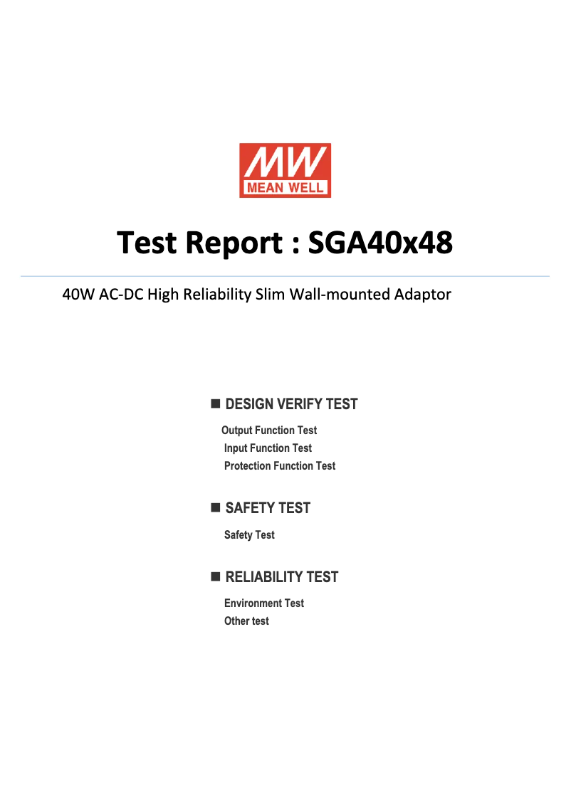 Página 1 del manual Ficha técnica Mean Well SGA40E48-P1J