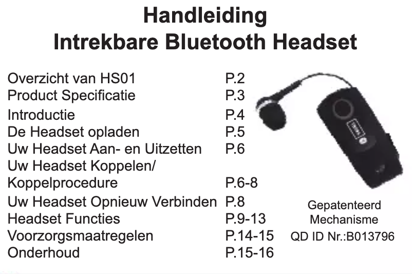 Imagen de la primera página del manual del dispositivo HS01