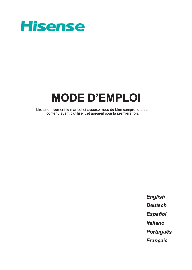 Imagen de la primera página del manual del dispositivo HE49M2160FTS