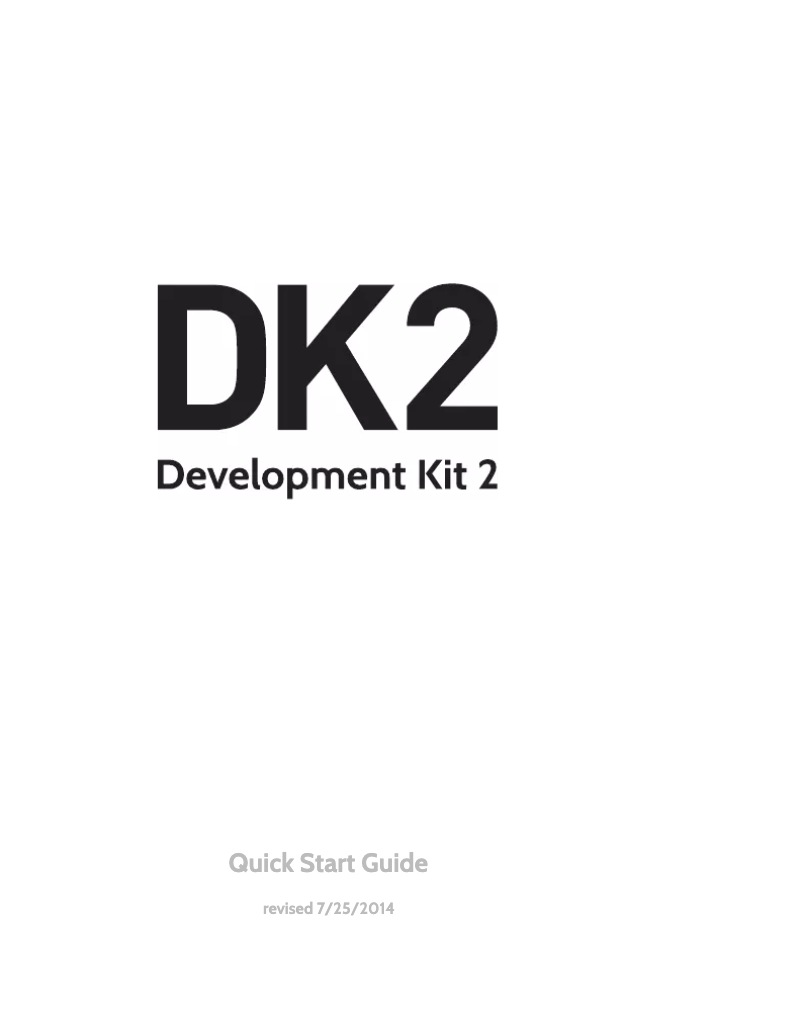 Imagen de la primera página del manual del dispositivo DK2 Development Kit 2